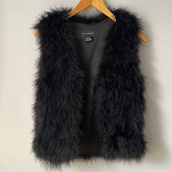 Club Monaco Feather Lined Open Front Vest - Picture 5 of 8